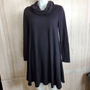 Artisan NY Womens Black Cowl Neck Sweater Dress Size M Long Sleeve
